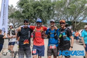4 of the 5 original race organisers of the AMUK Challenge from left to right Sian O'Keefe, Andrew Booth, Frikkie Pienaar and Eloff Hoffman