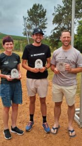 2024 MULA Challenge finishers from left to right Cornel Metcalfe, Thomas Vermaak and Derick Coetzee.